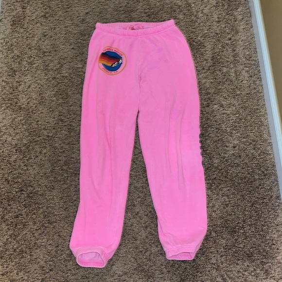 Aviator Nation Pants - Womens Aviator Nation Sweatpants Neon pink Size Medium